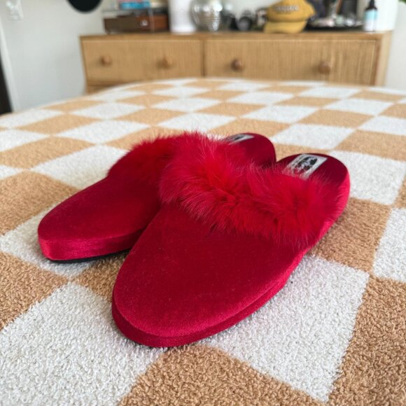 BEN BERGER LUXURY COLLECTION RED SLIPPERS WOMENS SIZE LARGE - Picture 4 of 7